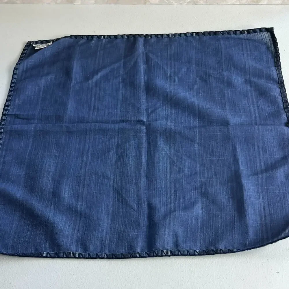 Iza Silva Indigo Blue Stripe Table Napkins Set of 2 Linen Blend 20